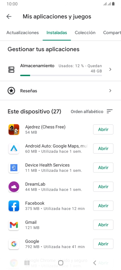 Pulsa la app deseada.