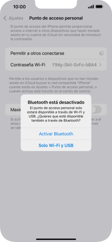 Si la función de wifi está activada, pulsa Solo Wi-Fi y USB.