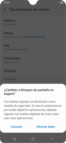 Pulsa Eliminar datos. Pulsa Eliminar datos.