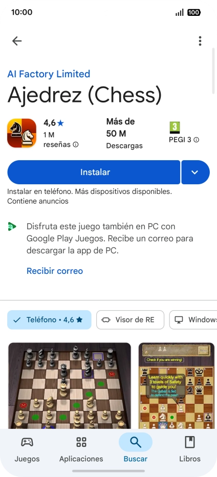 Pulsa Instalar y sigue las indicaciones de la pantalla para instalar la app. Pulsa Instalar y sigue las indicaciones de la pantalla para instalar la app.