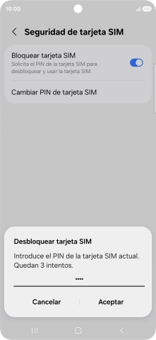 Introduce tu código PIN y pulsa Aceptar. Introduce tu código PIN y pulsa Aceptar.