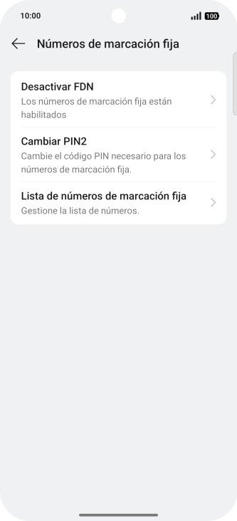 Pulsa Desactivar FDN. Pulsa Desactivar FDN.
