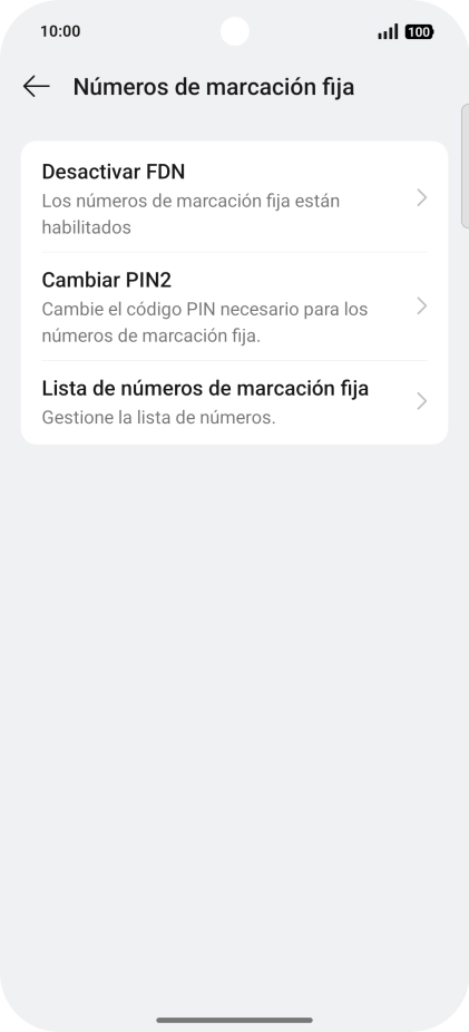 Pulsa Desactivar FDN. Pulsa Desactivar FDN.