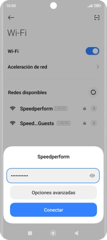Introduce la contraseña de la red wifi y pulsa Conectar. Introduce la contraseña de la red wifi y pulsa Conectar.
