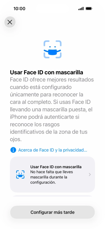 Pulsa Configurar más tarde. Pulsa Configurar más tarde.
