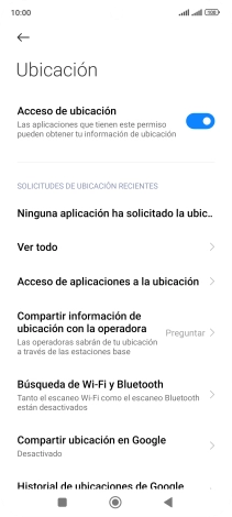 Pulsa Acceso de aplicaciones a la ubicación. Pulsa Acceso de aplicaciones a la ubicación.