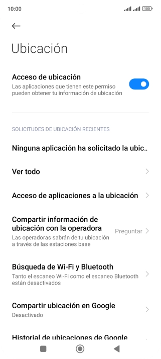 Pulsa Acceso de aplicaciones a la ubicación. Pulsa Acceso de aplicaciones a la ubicación.