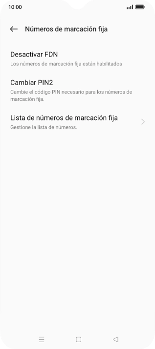 Pulsa Desactivar FDN.