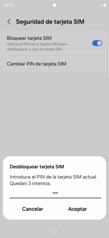 Introduce tu código PIN y pulsa Aceptar. Introduce tu código PIN y pulsa Aceptar.