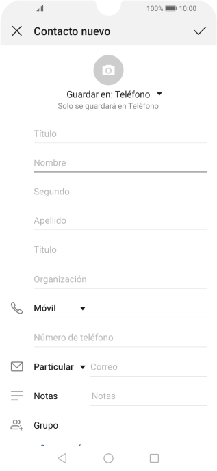 Pulsa Nombre e introduce el nombre deseado. Pulsa Nombre e introduce el nombre deseado.