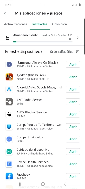 Pulsa la app deseada.