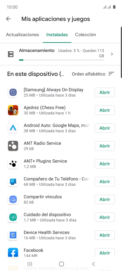 Pulsa la app deseada.