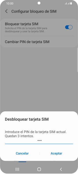 Introduce tu código PIN y pulsa Aceptar. Introduce tu código PIN y pulsa Aceptar.