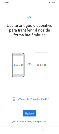 Sigue las indicaciones de la pantalla para transferir contenido desde otro teléfono. Sigue las indicaciones de la pantalla para transferir contenido desde otro teléfono.