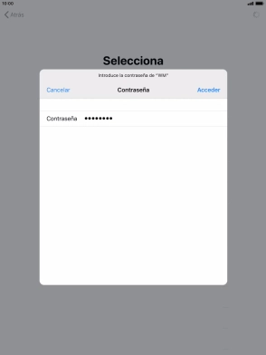 Introduce la contraseña de la red wifi y pulsa Acceder.