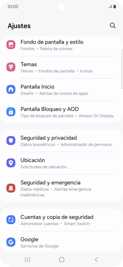 Pulsa Pantalla Bloqueo y AOD.