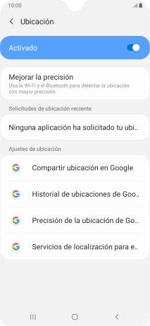 Pulsa Precisión de la ubicación de Go... Pulsa Precisión de la ubicación de Go...