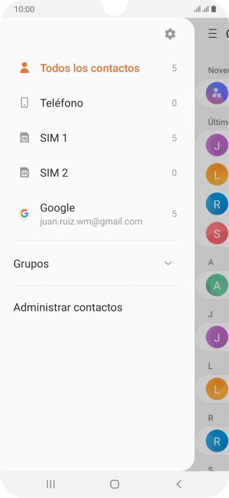 Pulsa Administrar contactos. Pulsa Administrar contactos.