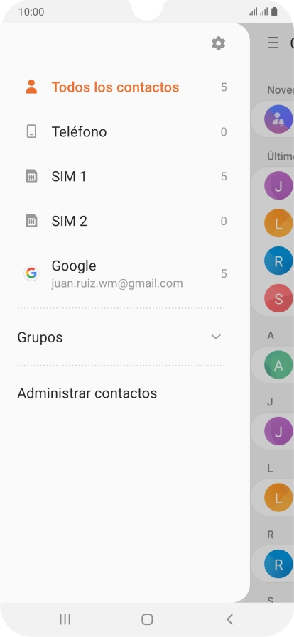 Pulsa Administrar contactos. Pulsa Administrar contactos.