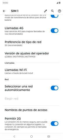 Pulsa Nombres de puntos de acceso. Pulsa Nombres de puntos de acceso.
