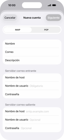 Pulsa Nombre de usuario e introduce el nombre de usuario de tu cuenta de correo electrónico. Pulsa Nombre de usuario e introduce el nombre de usuario de tu cuenta de correo electrónico.