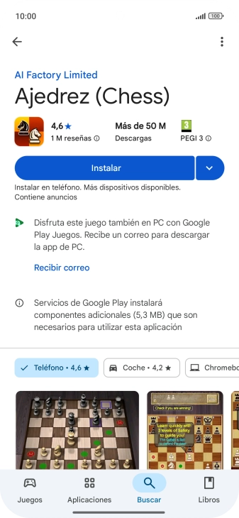 Pulsa Instalar y sigue las indicaciones de la pantalla para instalar la app. Pulsa Instalar y sigue las indicaciones de la pantalla para instalar la app.