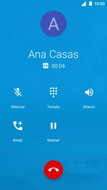 Pulsa el icono de finalizar llamada. Pulsa el icono de finalizar llamada.