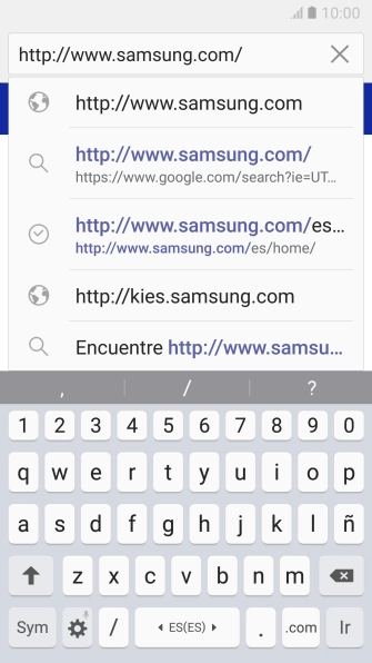Introduce la dirección de la página web deseada y pulsa Ir. Introduce la dirección de la página web deseada y pulsa Ir.