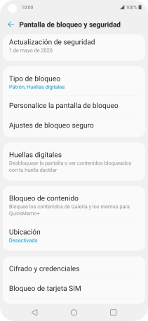 Pulsa Tipo de bloqueo e introduce el código de seguridad extra que has creado anteriormente. Pulsa Tipo de bloqueo e introduce el código de seguridad extra que has creado anteriormente.