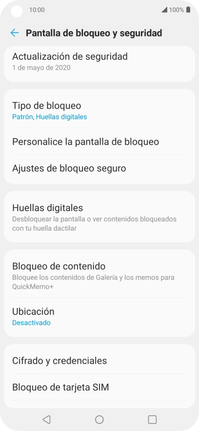 Pulsa Tipo de bloqueo e introduce el código de seguridad extra que has creado anteriormente. Pulsa Tipo de bloqueo e introduce el código de seguridad extra que has creado anteriormente.
