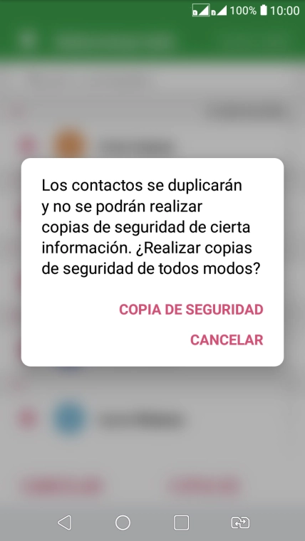 Pulsa COPIA DE SEGURIDAD.