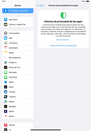 Pulsa Activar el informe de privacidad para activar la función. Pulsa Activar el informe de privacidad para activar la función.