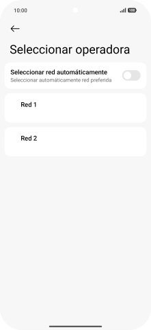 Pulsa la red deseada. Pulsa la red deseada.