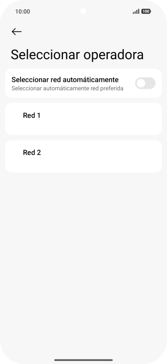 Pulsa la red deseada. Pulsa la red deseada.