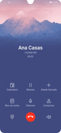 Pulsa el icono de finalizar llamada. Pulsa el icono de finalizar llamada.
