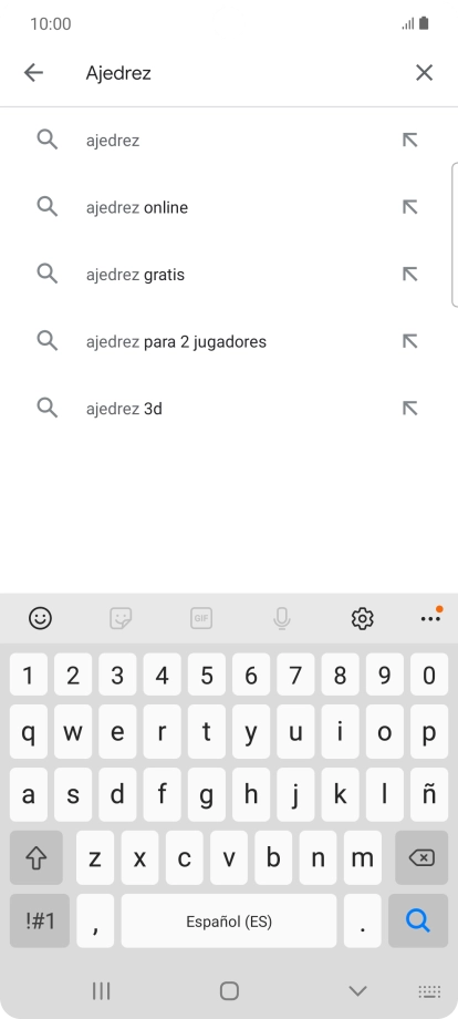 Introduce el nombre del tema o de la app y pulsa el icono de búsqueda.