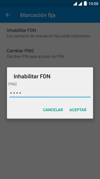 Introduce el código PIN2 y pulsa ACEPTAR. Introduce el código PIN2 y pulsa ACEPTAR.