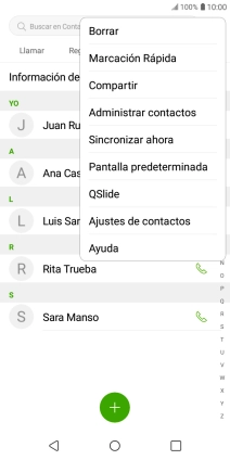 Pulsa Administrar contactos. Pulsa Administrar contactos.