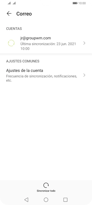 Pulsa Ajustes de la cuenta. Pulsa Ajustes de la cuenta.
