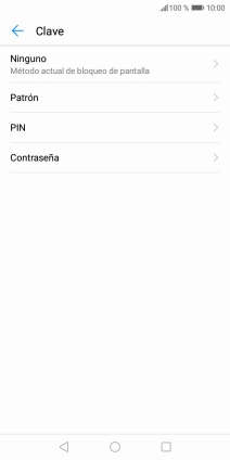 Pulsa Patrón y desliza el dedo por la pantalla para unir por lo menos cuatro puntos. Pulsa Patrón y desliza el dedo por la pantalla para unir por lo menos cuatro puntos.