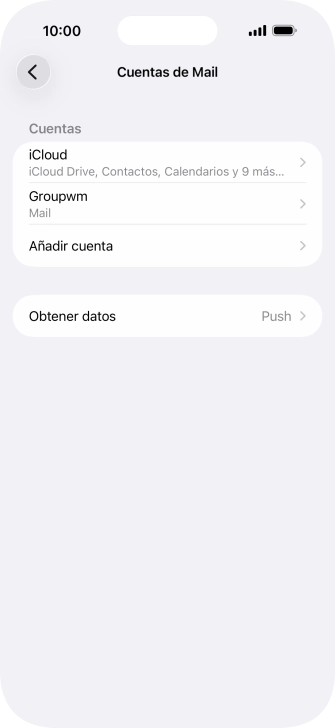 Pulsa el nombre de la cuenta de correo electrónico que acabas de crear. Pulsa el nombre de la cuenta de correo electrónico que acabas de crear.
