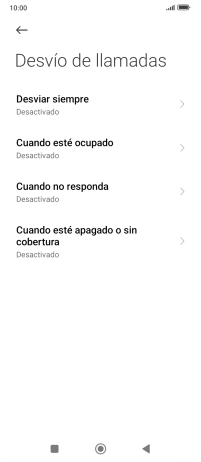 Pulsa el tipo de desvío deseado.