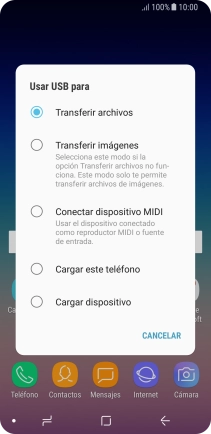 Pulsa Transferir archivos para activar la función. Pulsa Transferir archivos para activar la función.