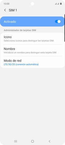 Pulsa el indicador para activar o desactivar el uso de la tarjeta SIM. Pulsa el indicador para activar o desactivar el uso de la tarjeta SIM.