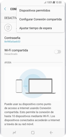 Pulsa Configurar Conexión compartida. Pulsa Configurar Conexión compartida.