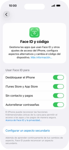 Pulsa el indicador junto a los ajustes deseados para activarlos o desactivarlos. Pulsa el indicador junto a los ajustes deseados para activarlos o desactivarlos.
