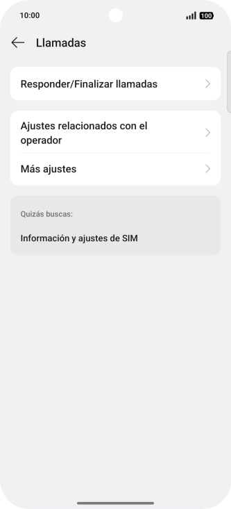 Pulsa Ajustes relacionados con el operador. Pulsa Ajustes relacionados con el operador.