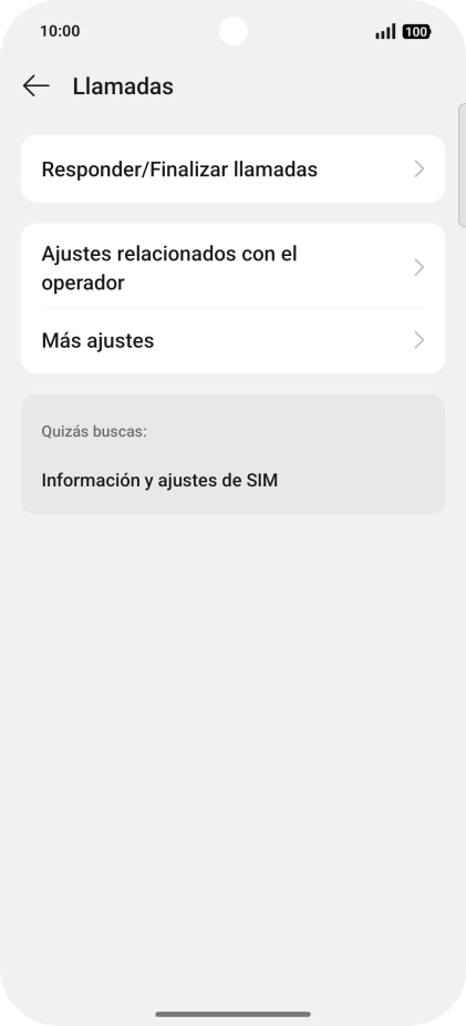 Pulsa Ajustes relacionados con el operador. Pulsa Ajustes relacionados con el operador.