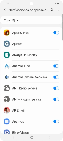 Pulsa el indicador junto a las apps deseadas para activar o desactivar la función. Pulsa el indicador junto a las apps deseadas para activar o desactivar la función.