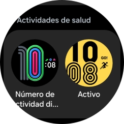 Desliza el dedo hacia arriba o hacia abajo para ver las esferas disponibles. Desliza el dedo hacia arriba o hacia abajo para ver las esferas disponibles.